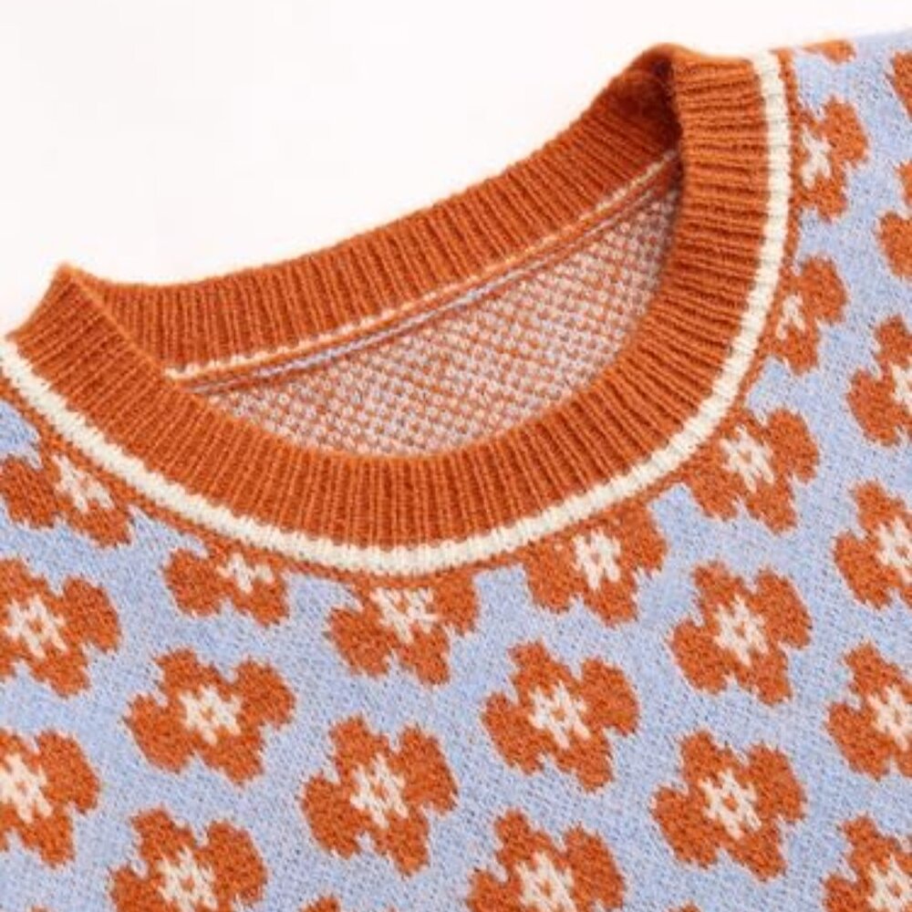 Cropped Sweater Vest Geometric Pattern High Stret… - image 5